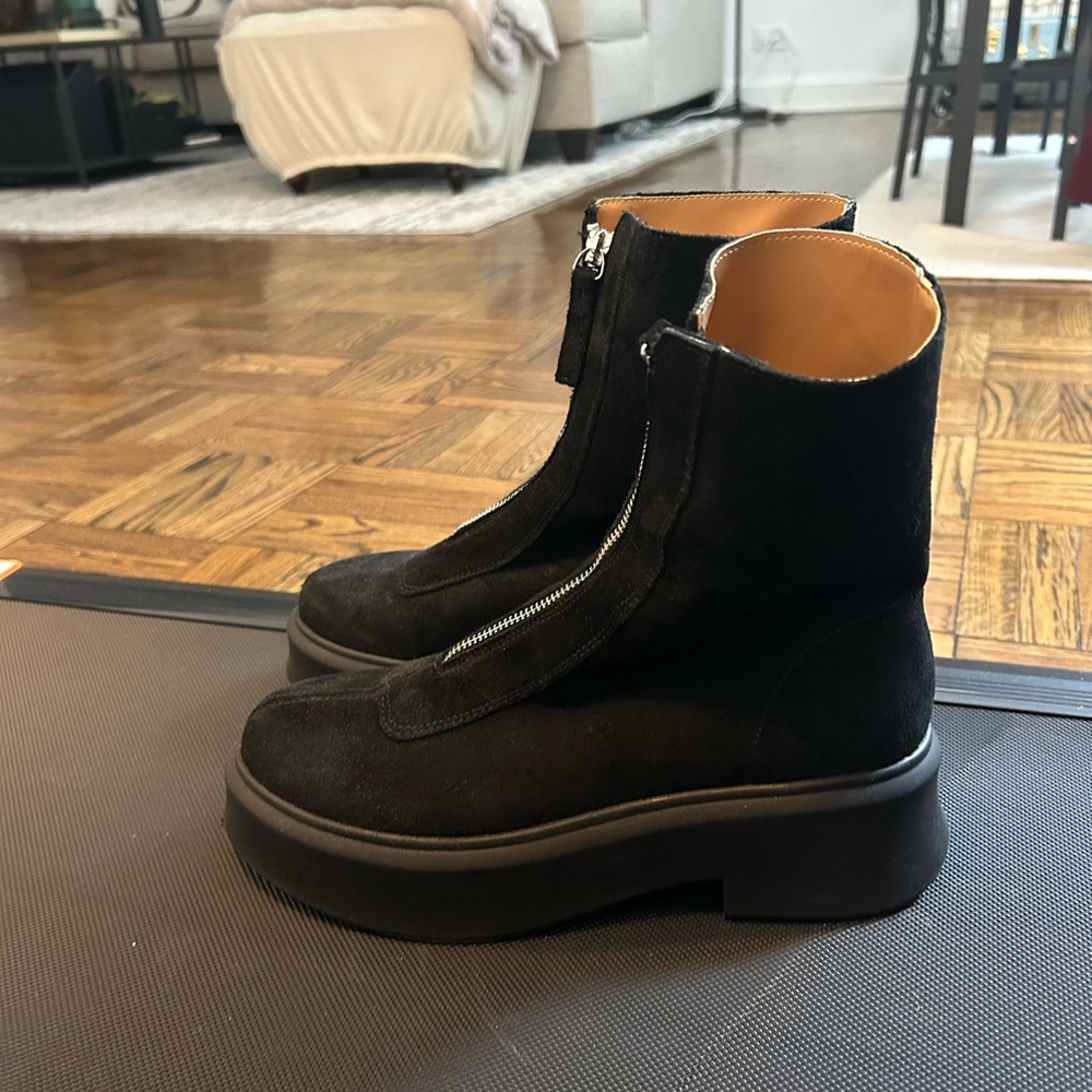 Women Black Zipper Boots - Picture 4 of 12
